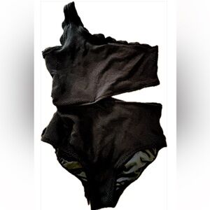 Old Navy Black One-Shoulder One Piece